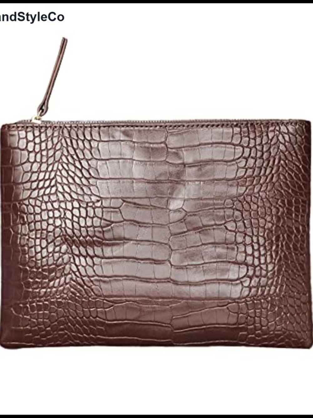 Crocodile Grain PU Leather Envelope Clutch Bag
